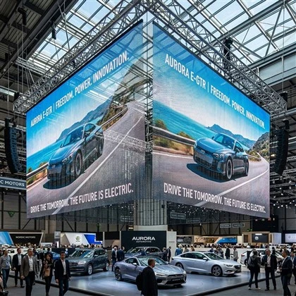 LED прозрачен мрежест екран